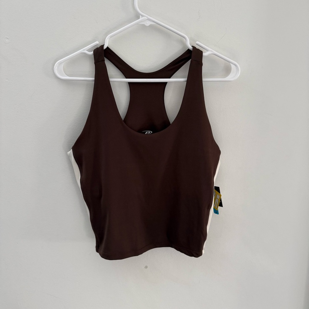 Pro Player Brown and White Racerback Tank Top